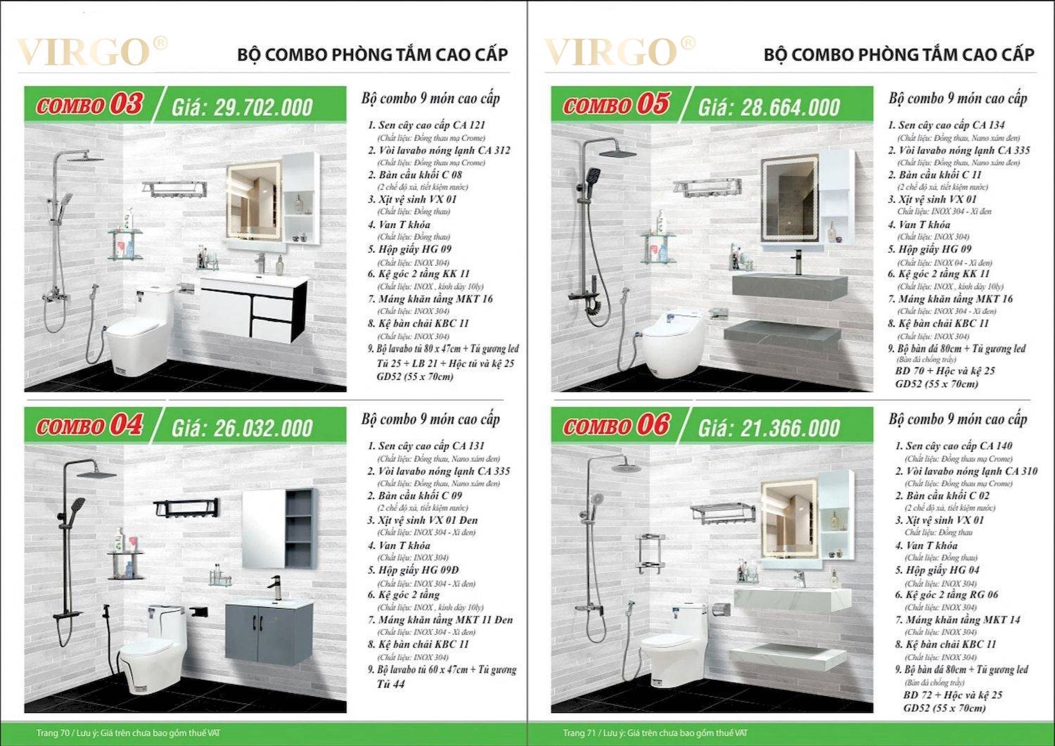 Catalogue và bảng giá Thiết bị vệ sinh VIRGO mới nhất /Page 36